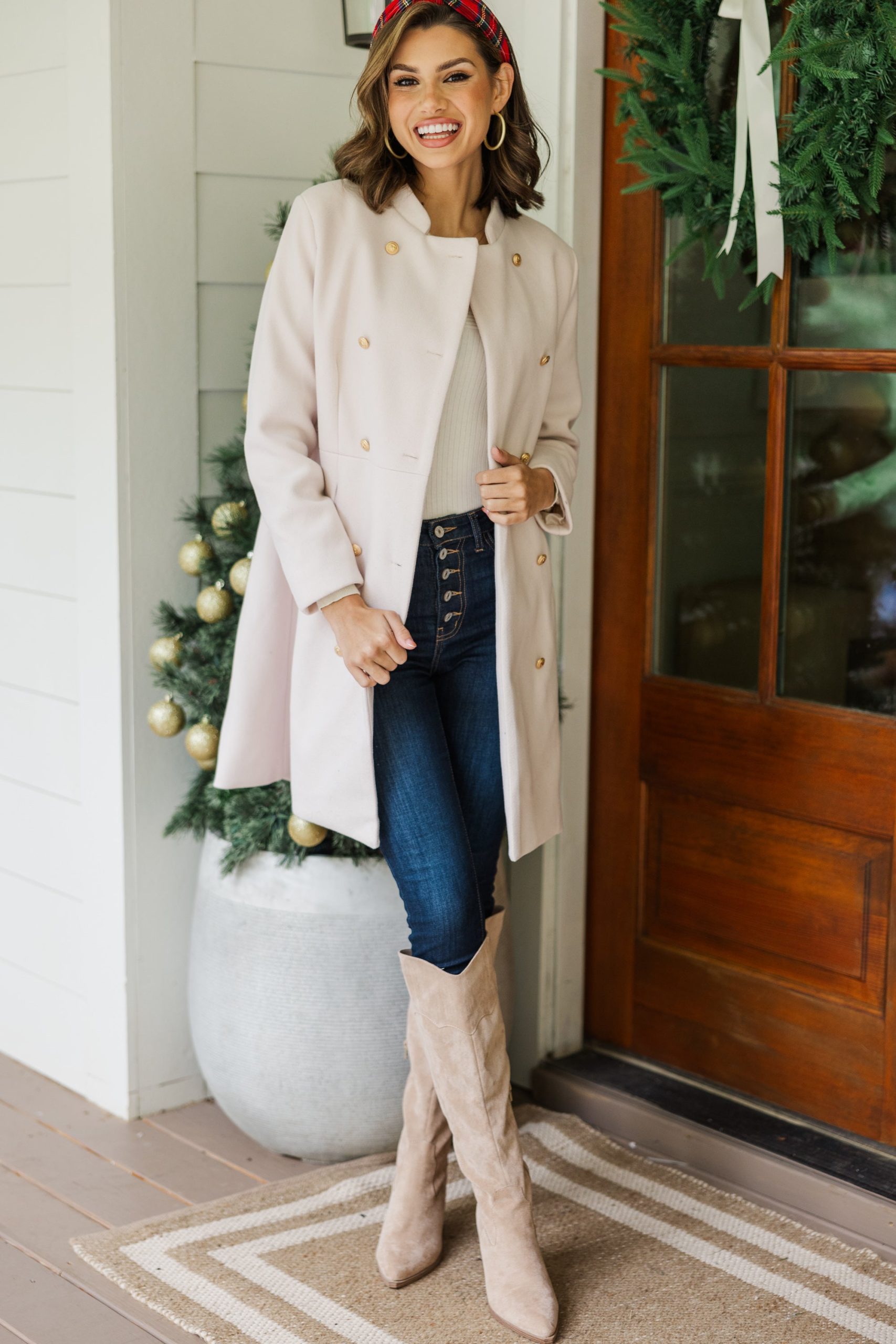 City Streets Oatmeal Brown Coat - Image 2