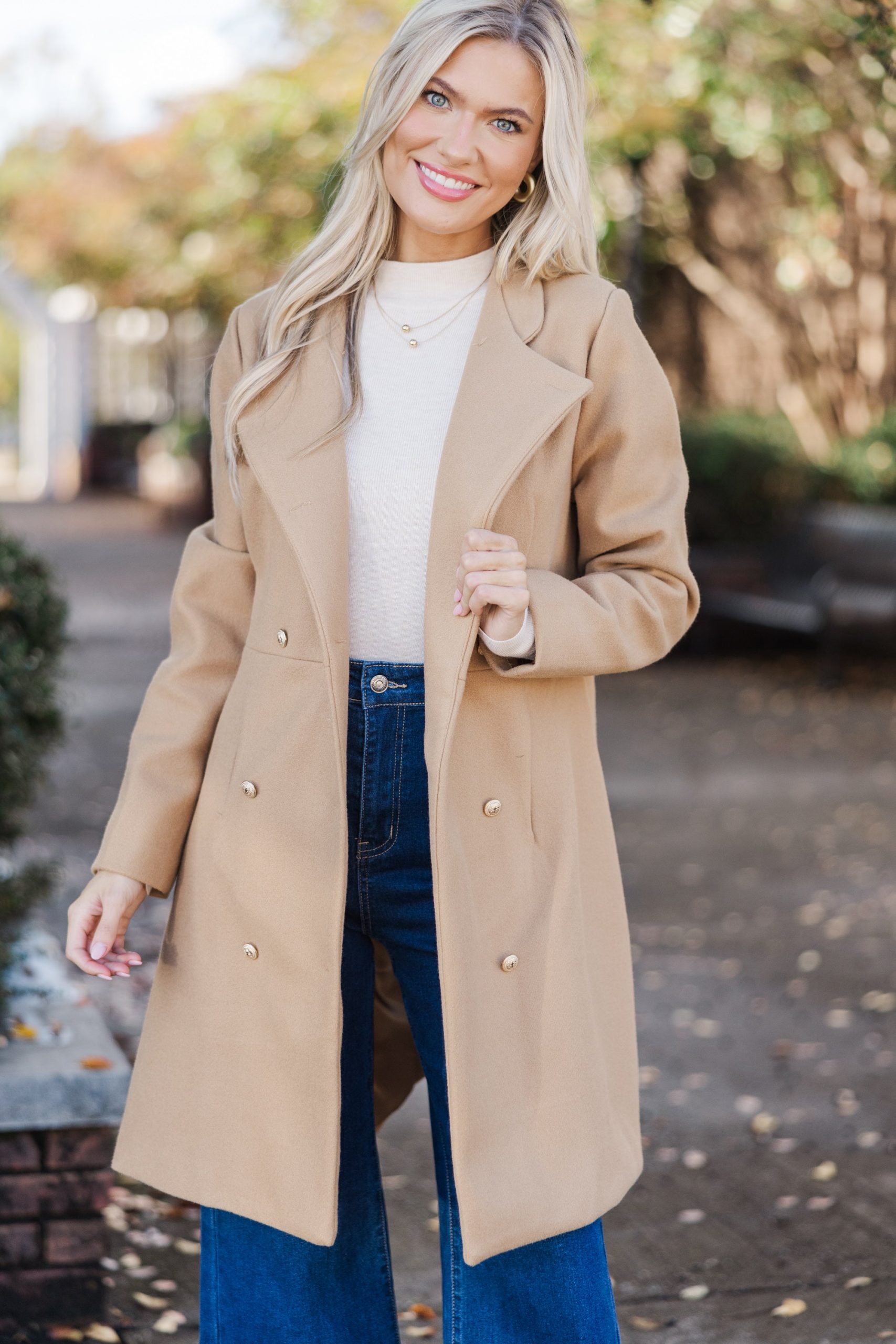 City Streets Camel Brown Coat