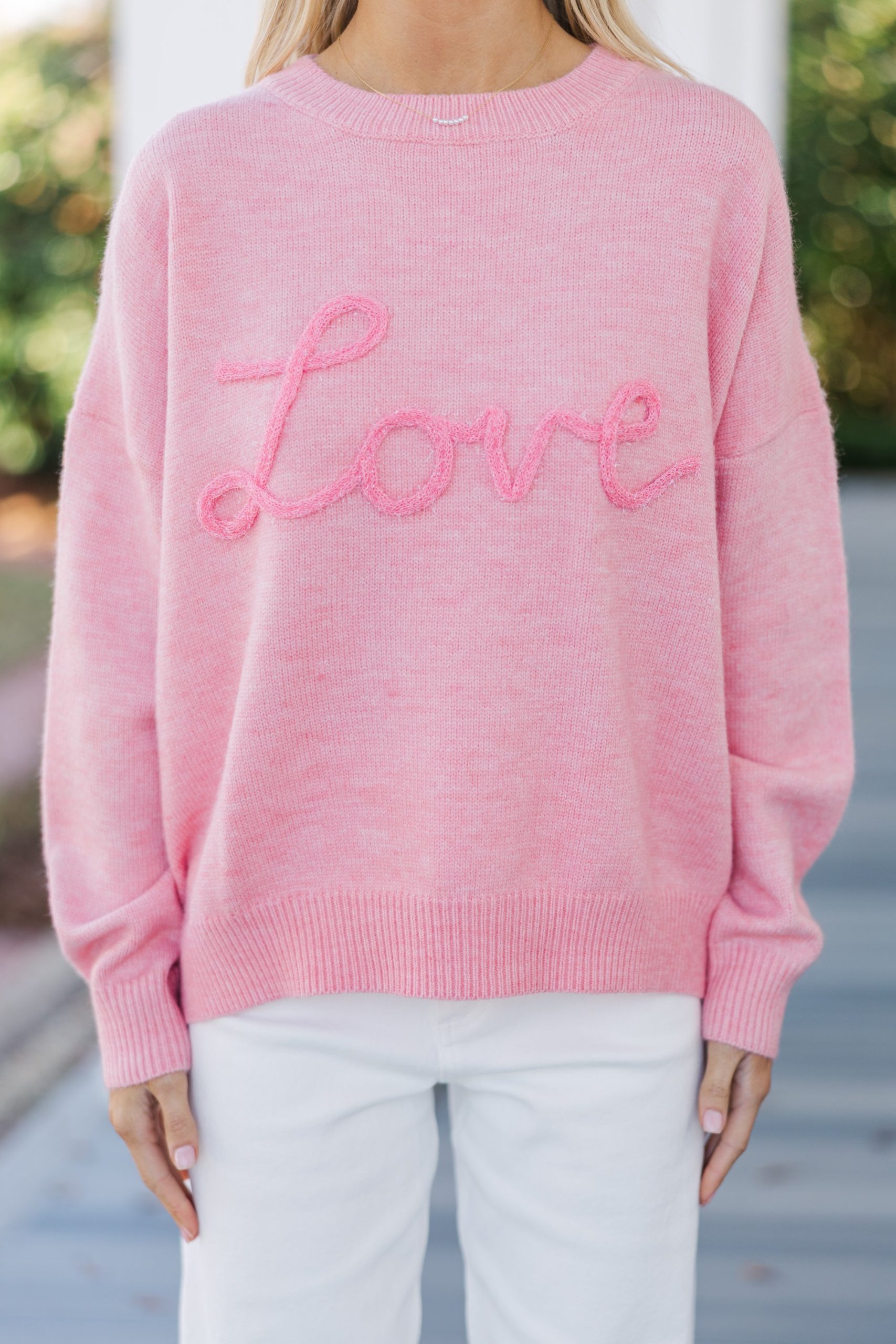 With Love Pink Script Sweater - Image 3