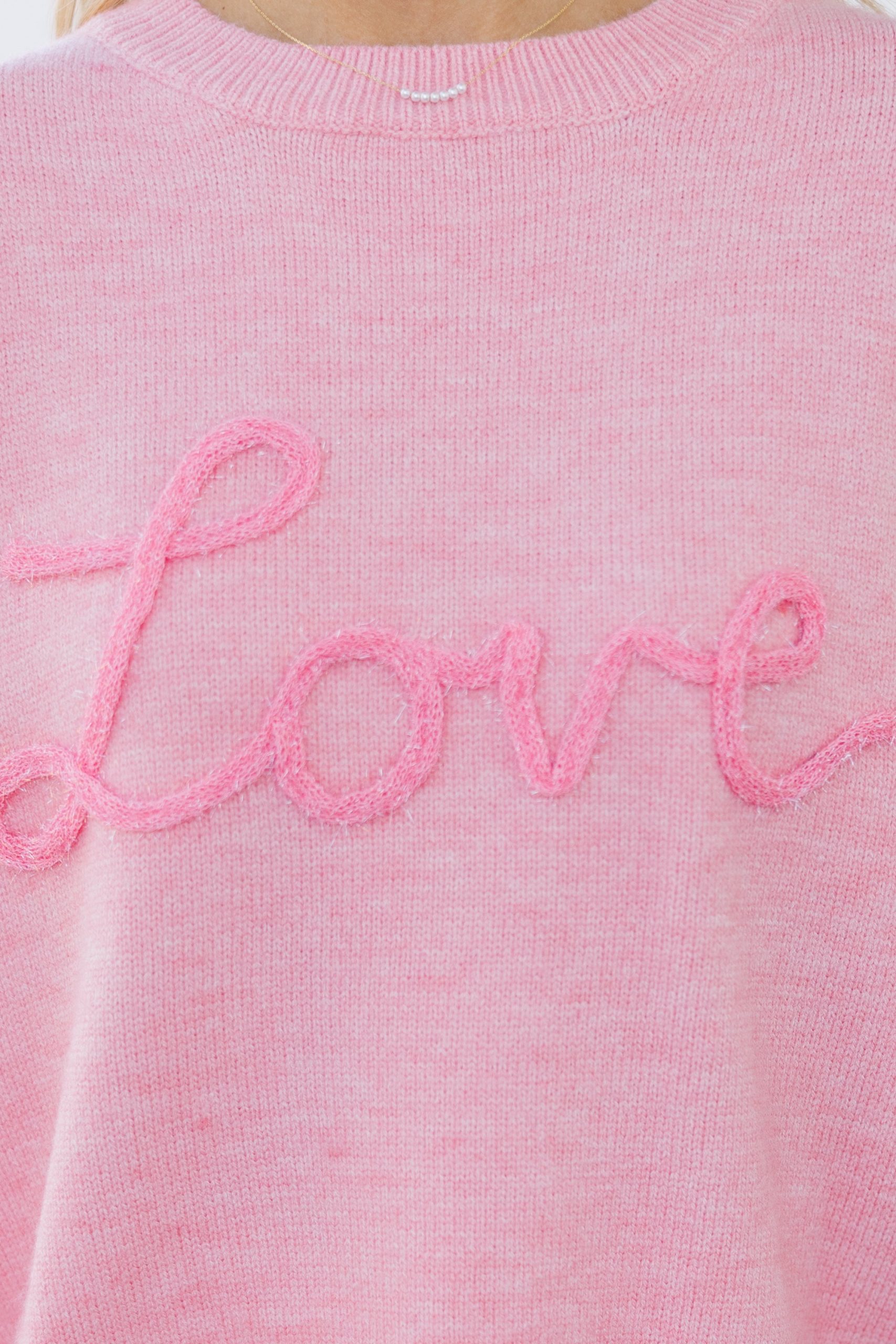 With Love Pink Script Sweater - Image 5