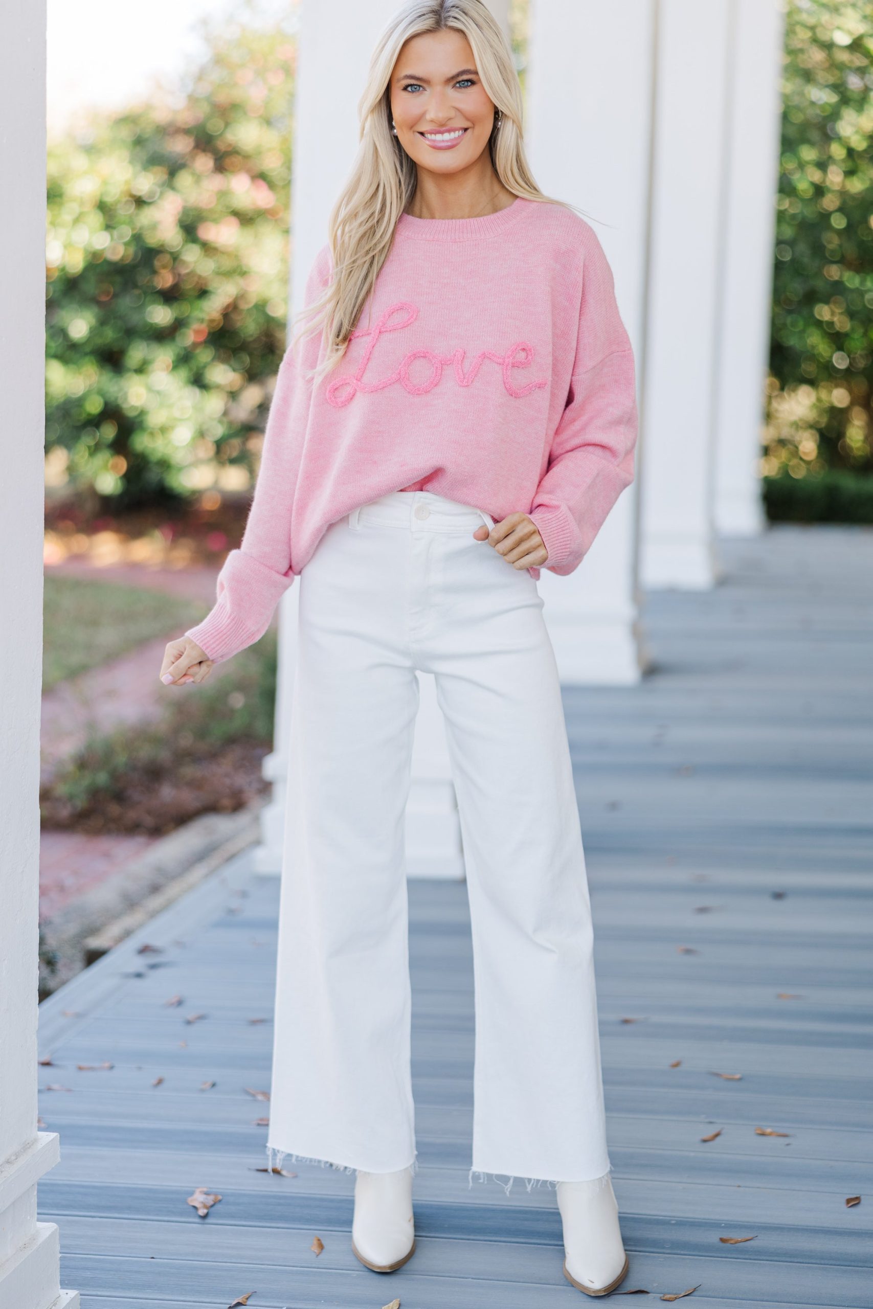 With Love Pink Script Sweater - Image 2