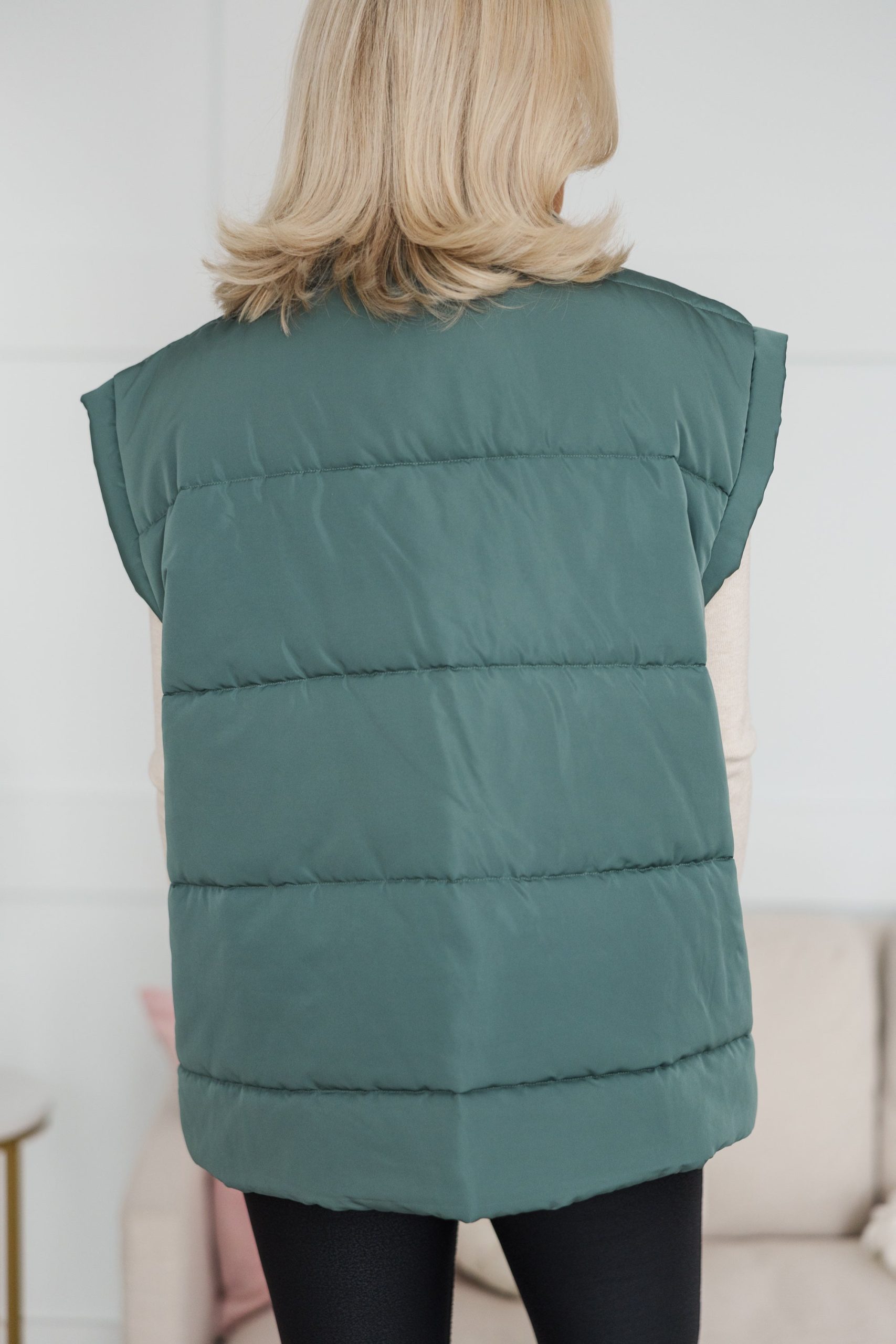 Make You Happy Army Green Quilted Vest - Image 6