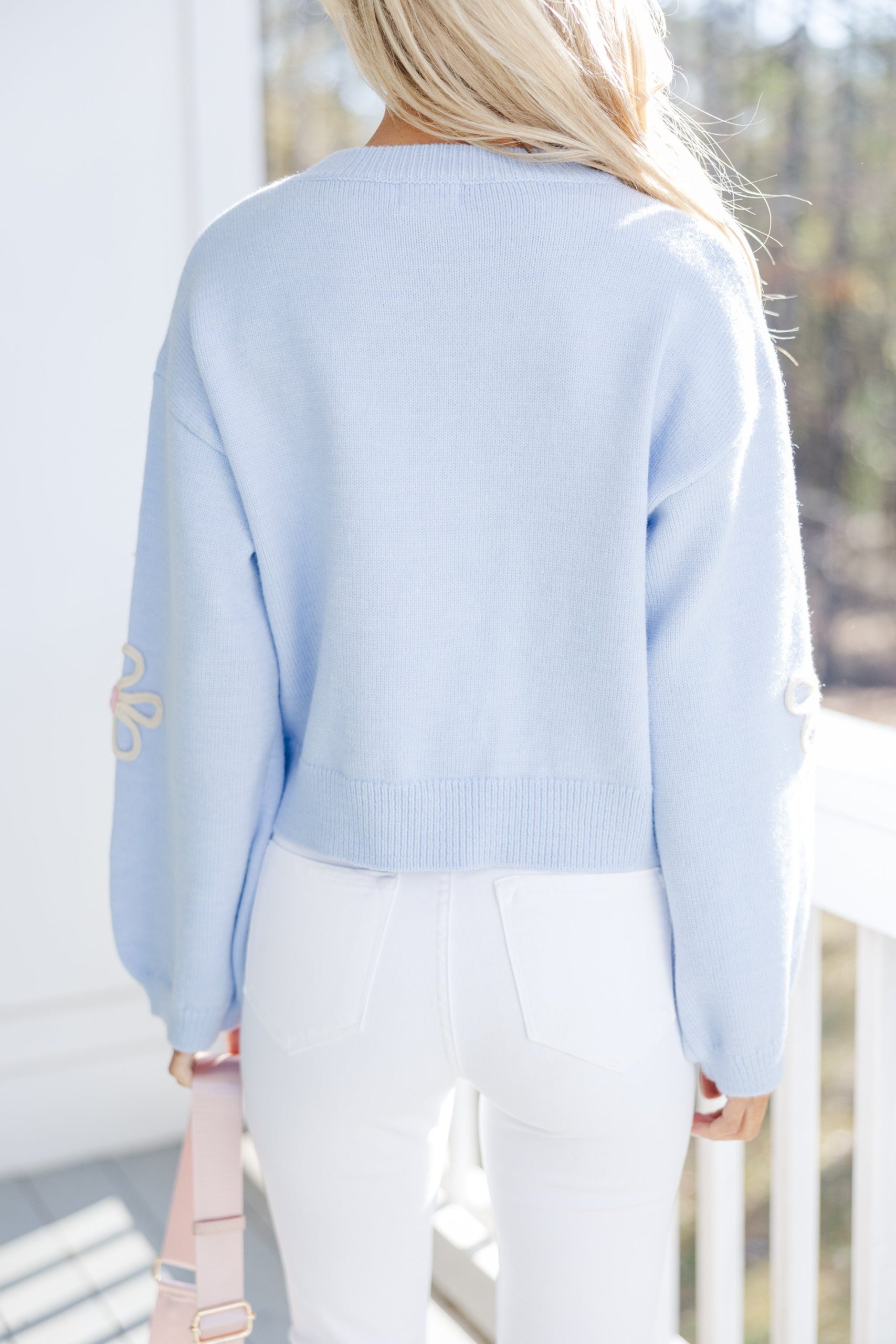 Feeling Femme Light Blue Floral Sweater - Image 5