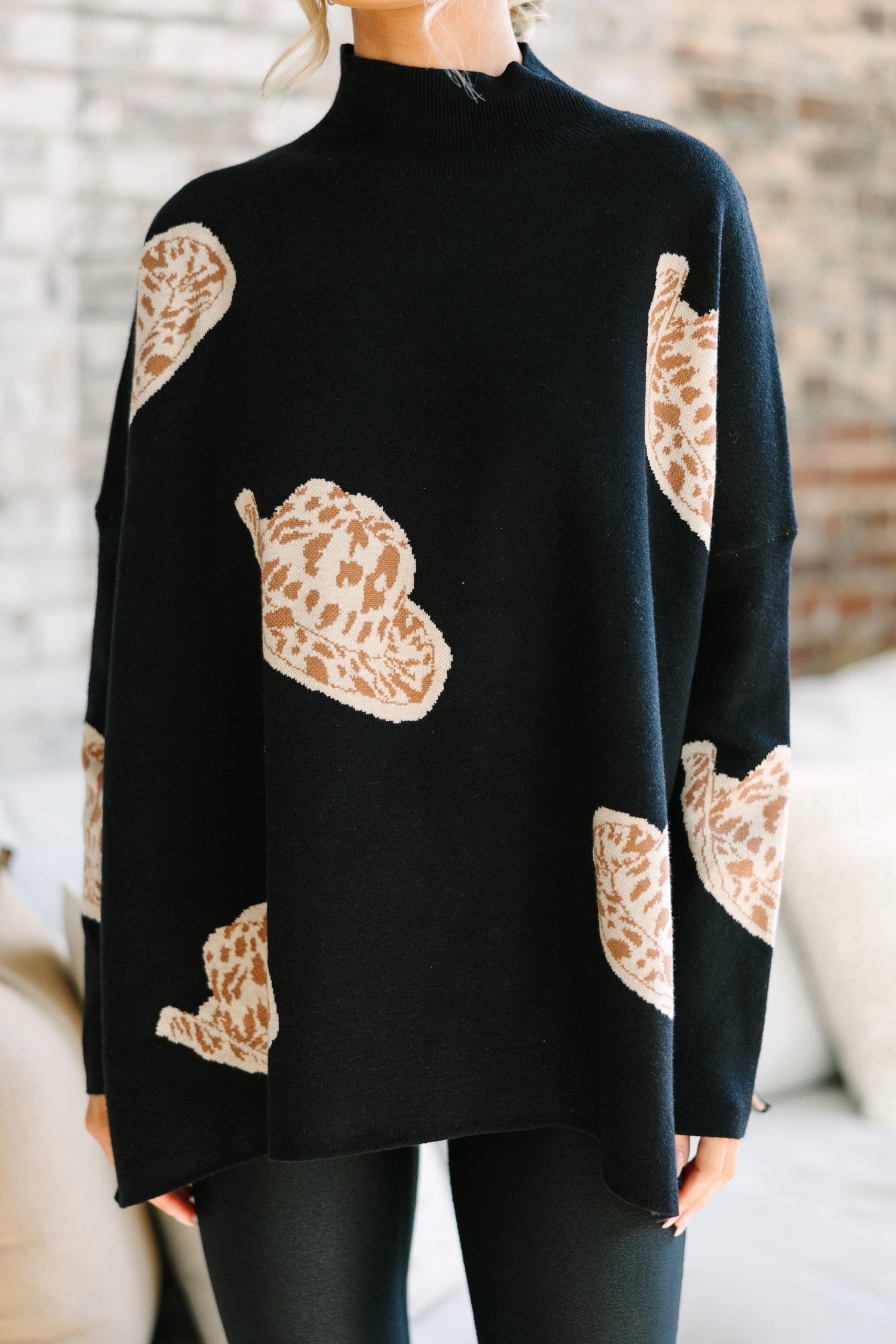 Yeehaw Black Cowboy Hat Sweater - Image 5