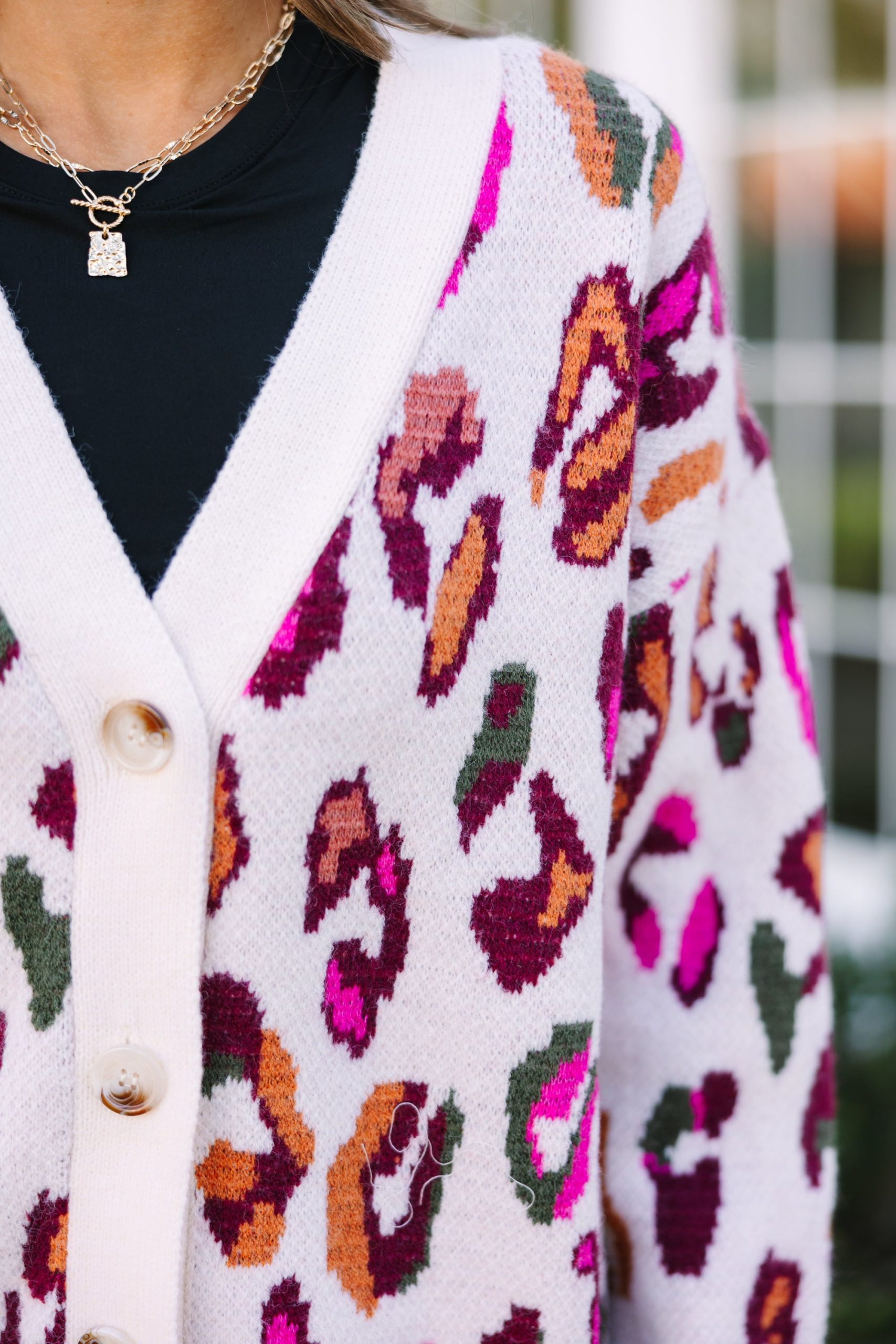 Who You Are Cream White Leopard Cardigan - Image 3