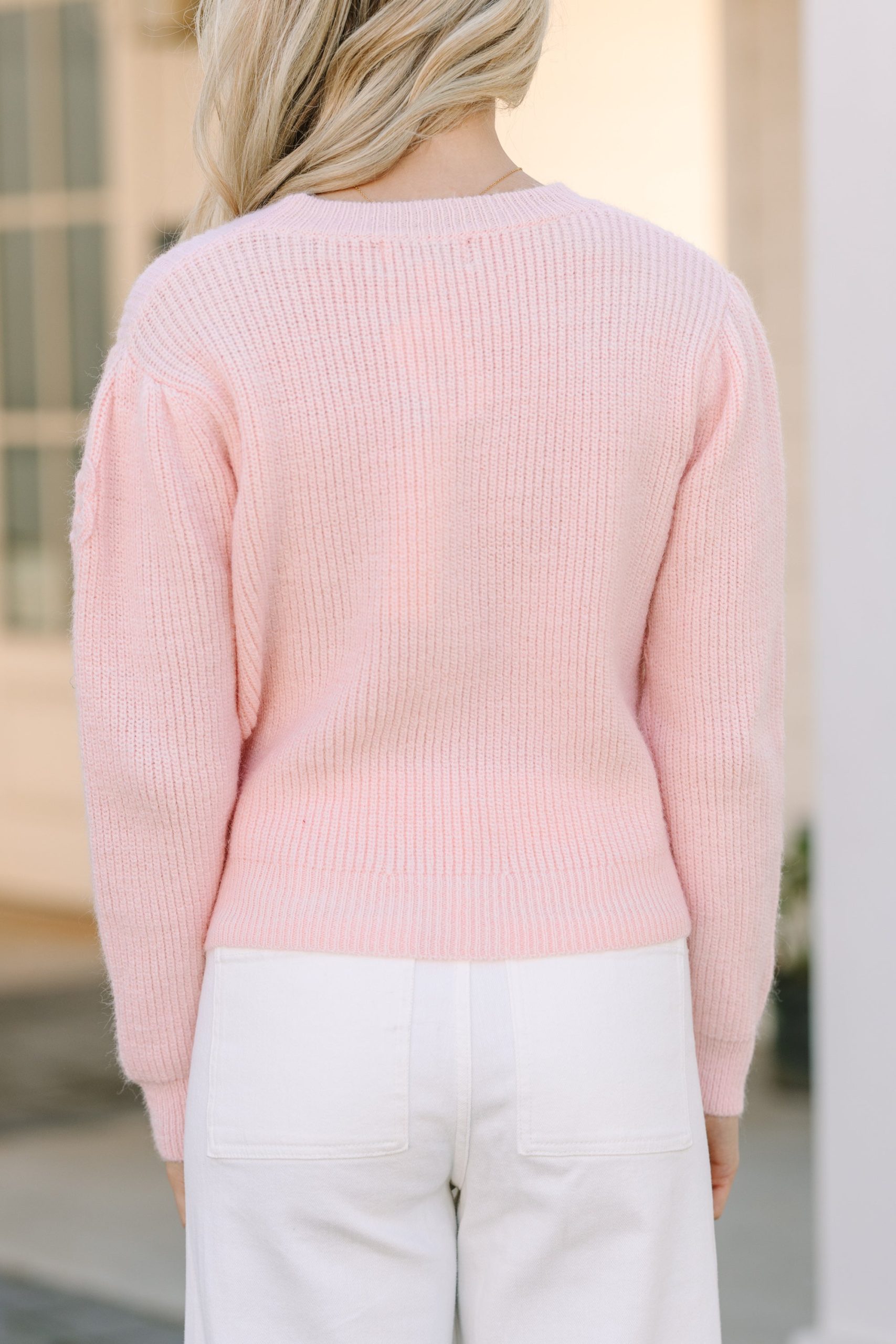 Happy Travels Pink Rose Embellished Sweater - Image 4