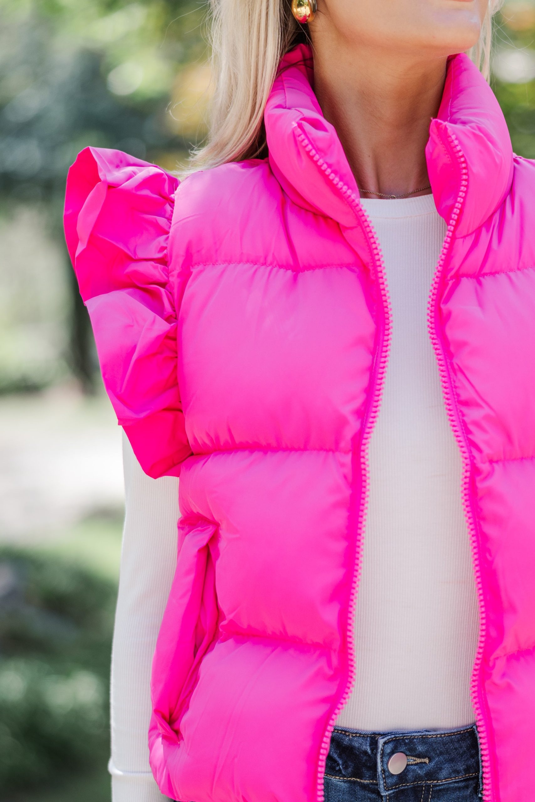 See You There Hot Pink Ruffled Vest - Image 3