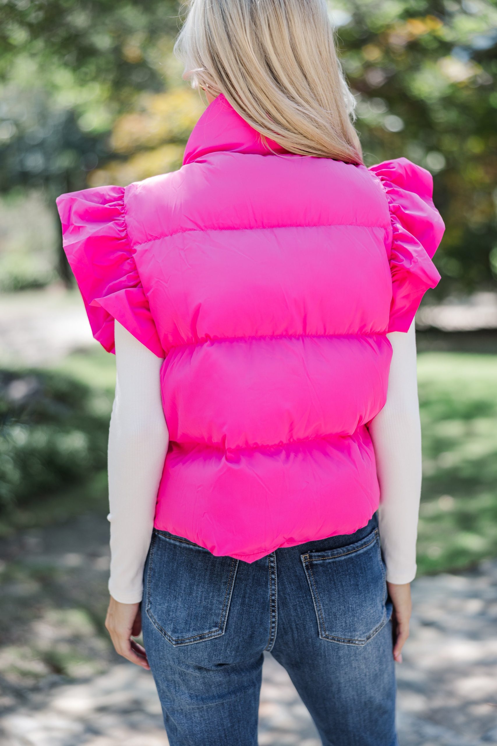 See You There Hot Pink Ruffled Vest - Image 4