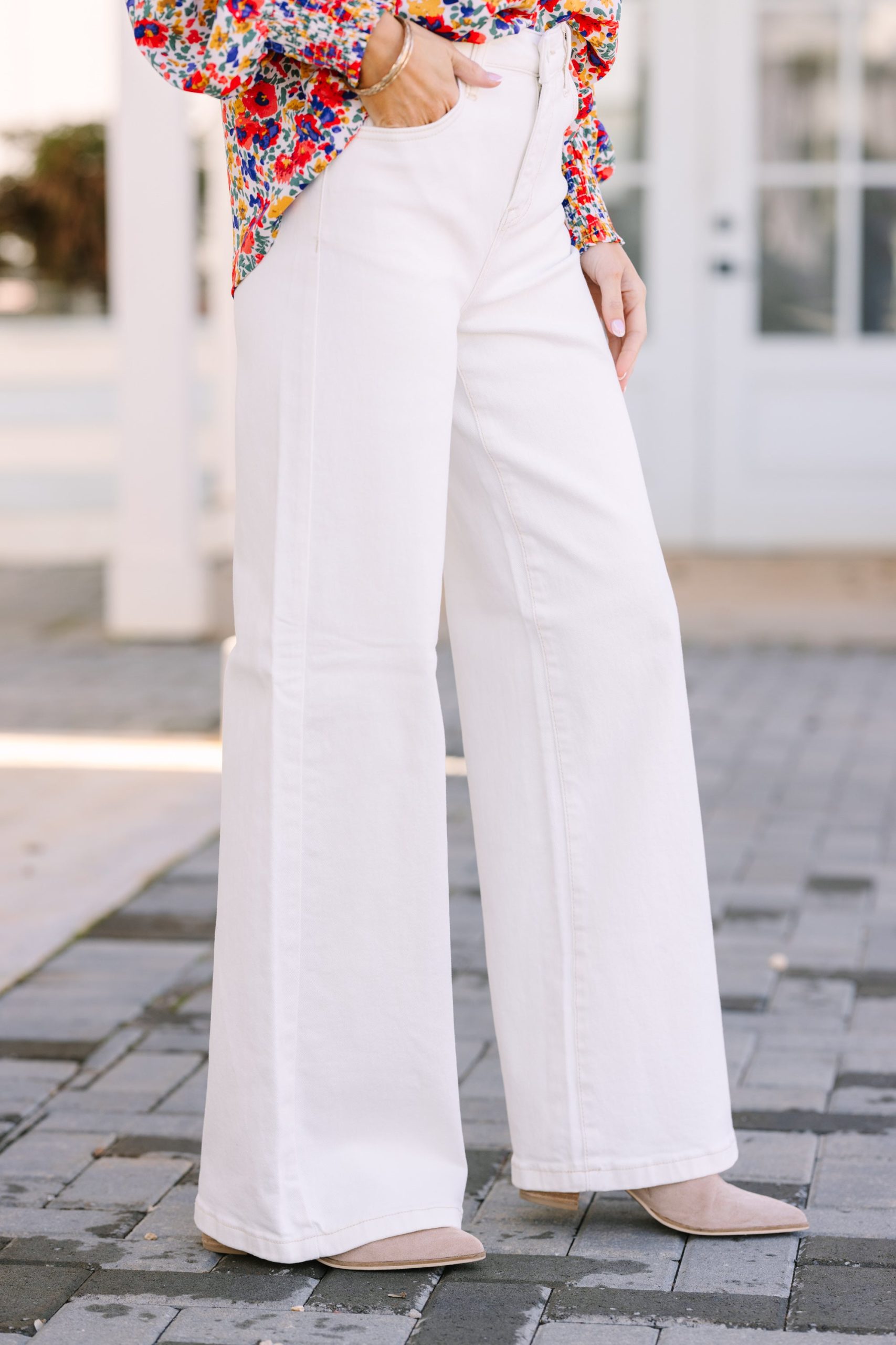 Risen Jeans: Above And Beyond White Wide Leg Jeans - Image 3