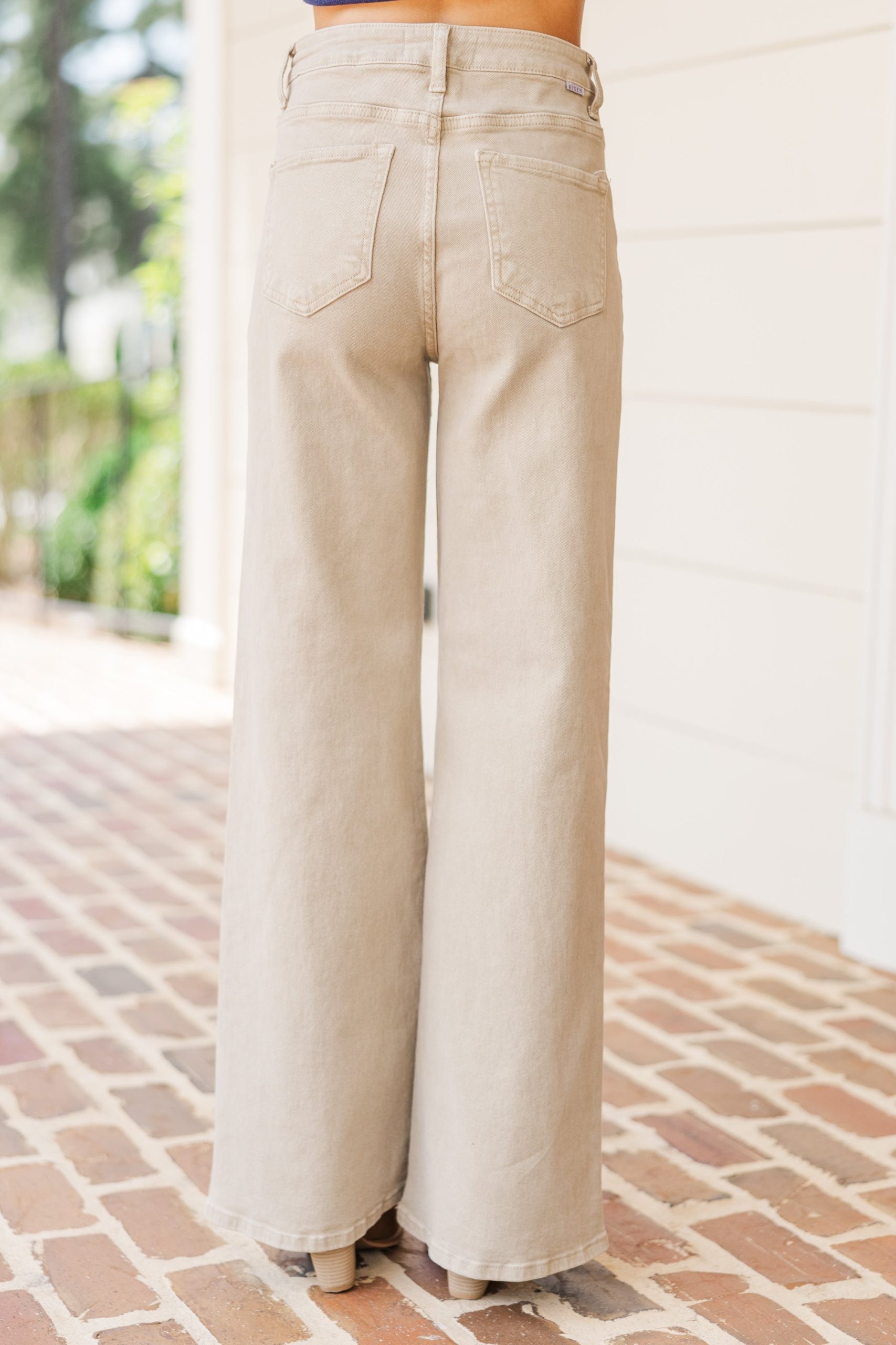 Risen Jeans: Above And Beyond Khaki Wide Leg Jeans - Image 3