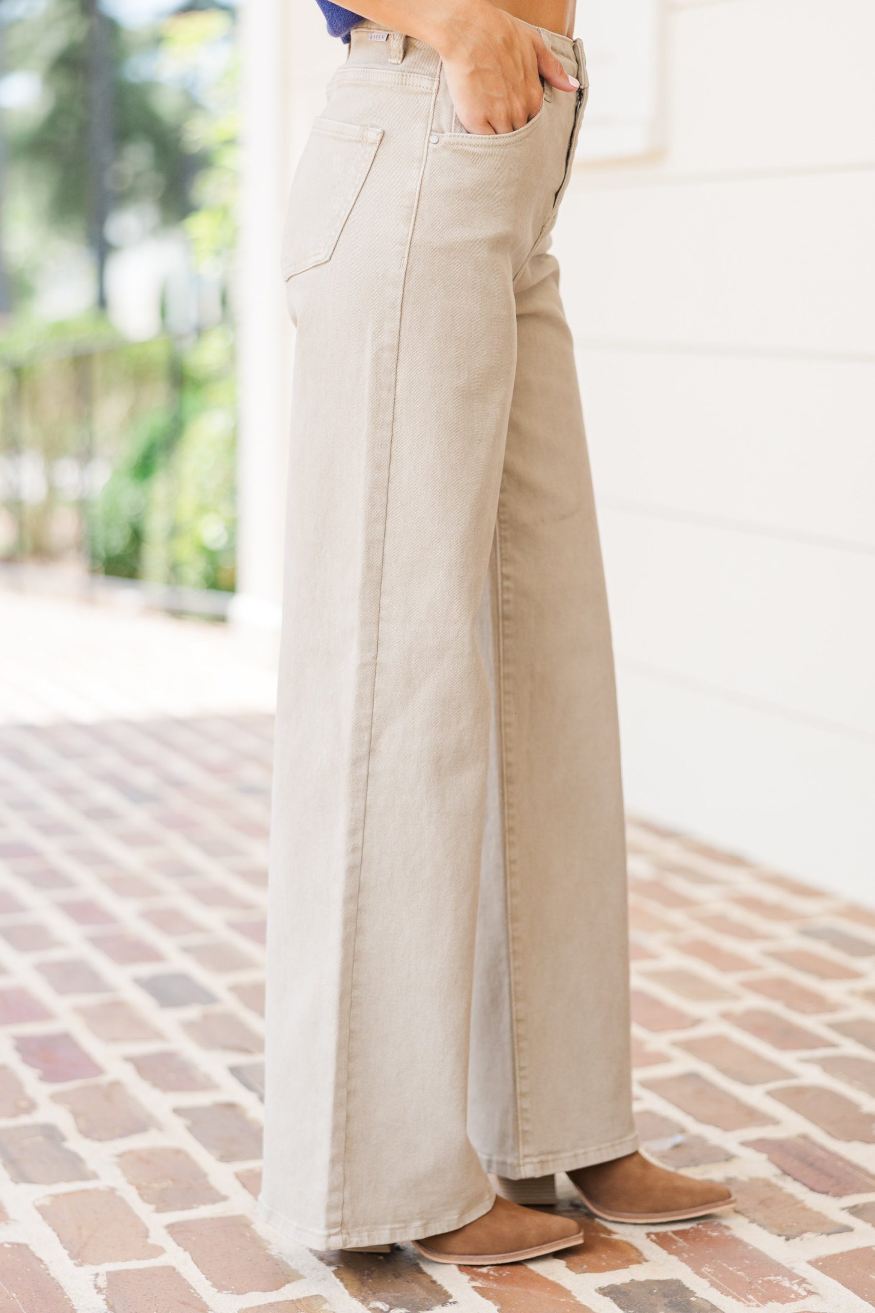 Risen Jeans: Above And Beyond Khaki Wide Leg Jeans - Image 2