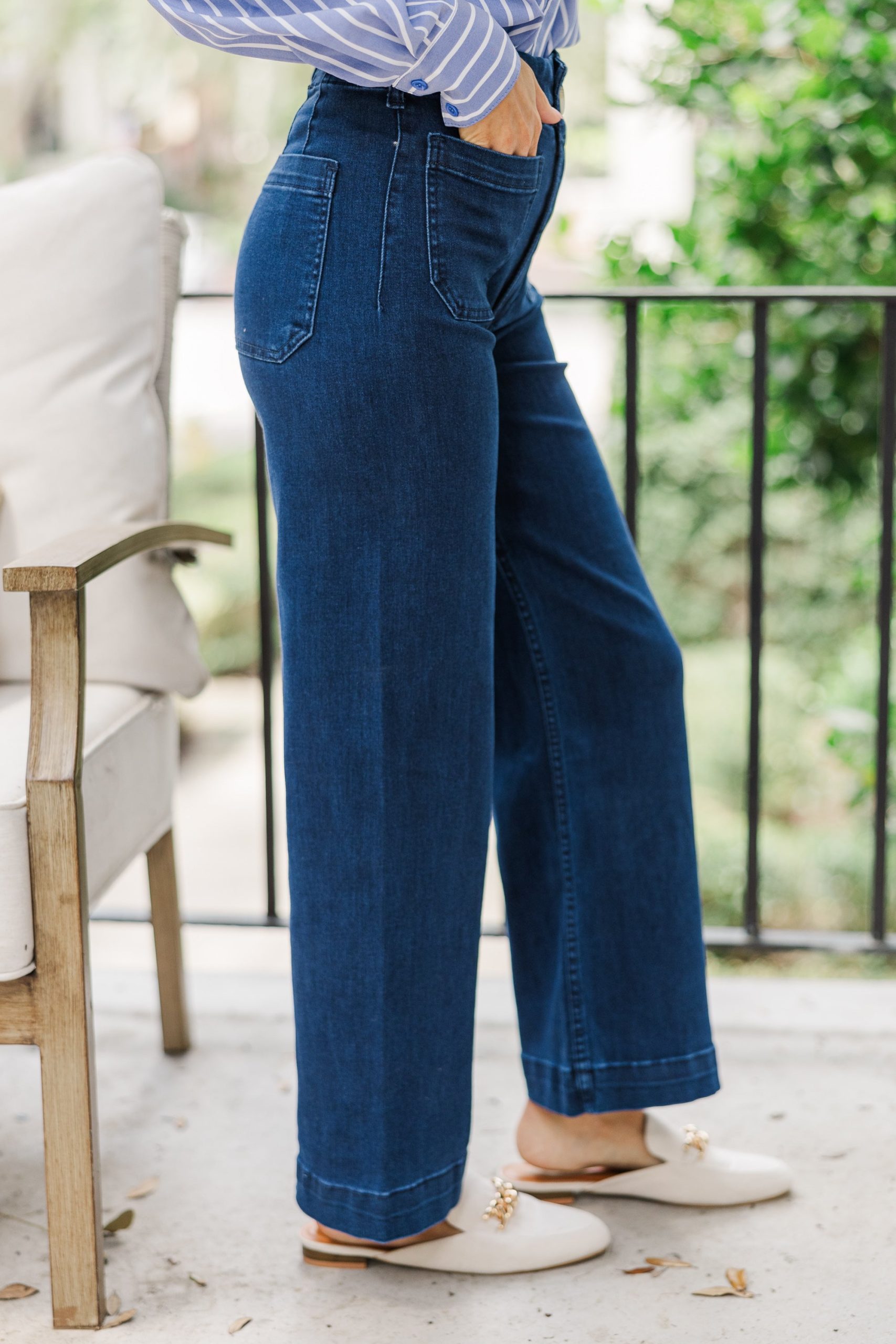 Big Dreams Dark Denim Wide Leg Jeans - Image 2